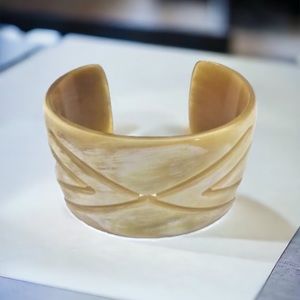 Hand Carved X Cuff Bracelet